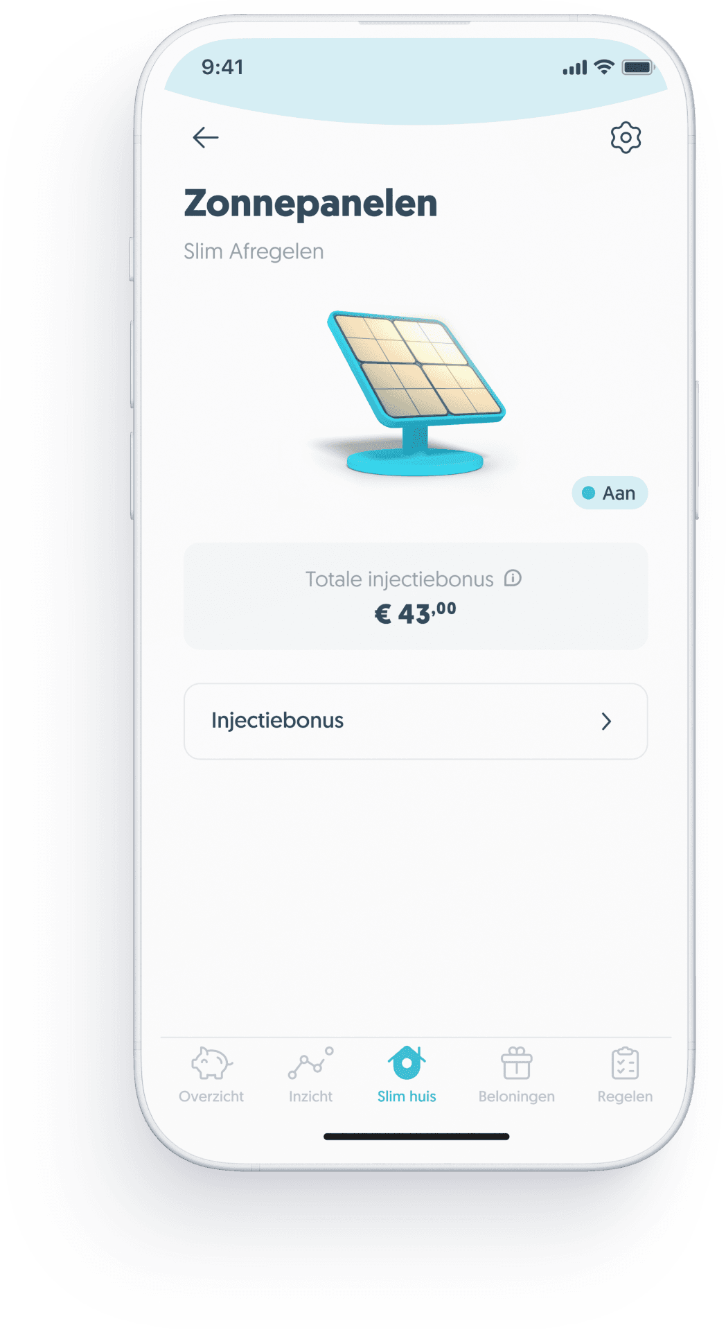 Zonnepanelen koppelen appscherm